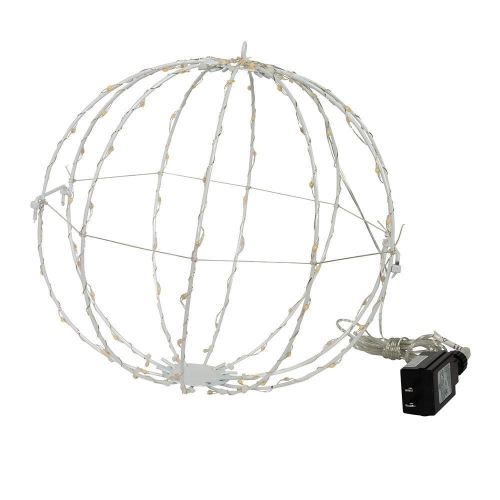 Kurt Adler 12-Inch Warm White LED Foldable Metal Sphere